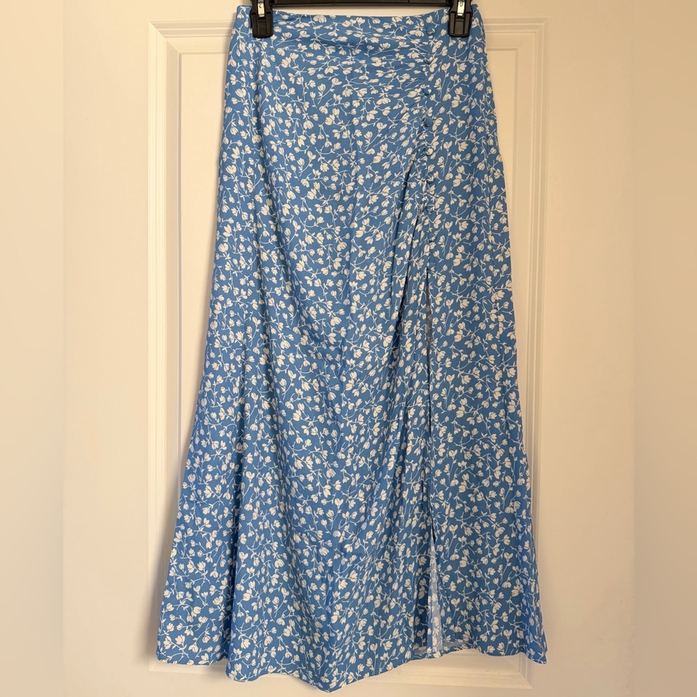 NWT Reformation Grazie Blue Midi Skirt